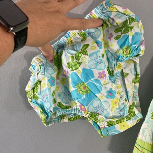 George Kids Dress with Green and Blue Floral DesignSize 12 Months - Picture 6 of 9